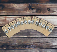 White Concho Clay Earrings