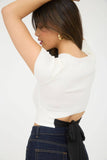Back Tie Sweater Knit Crop Top