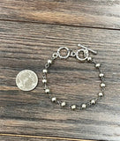 Silver Navajo Bead Adjustable Bracelet