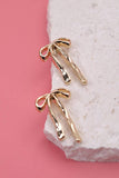 Long Bow Ribbon Stud Earrings