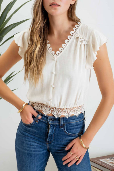 Scallop Lace Trim Top