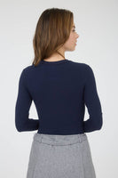 Round Neck Long Sleeve Sweater Bodysuit