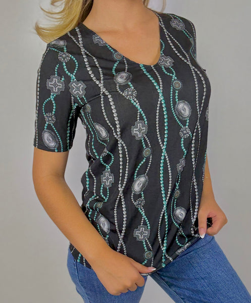 Concho Short Sleeve Top