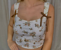 Floral Ribbon Bow Crop Top