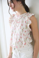Floral Ruffle Sleeveless Top