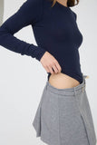 Round Neck Long Sleeve Sweater Bodysuit