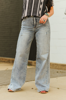 Vintage Stone Wash High Rise Wide Leg Jeans