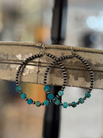 65mm Navajo Hexa Gemstone Hoop Earrings
