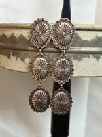 Western Small Concho 3 Dangle Earring