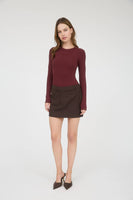 Round Neck Long Sleeve Sweater Bodysuit