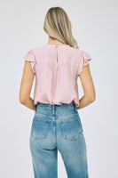 Lace Ruffle Sleeve Blouse