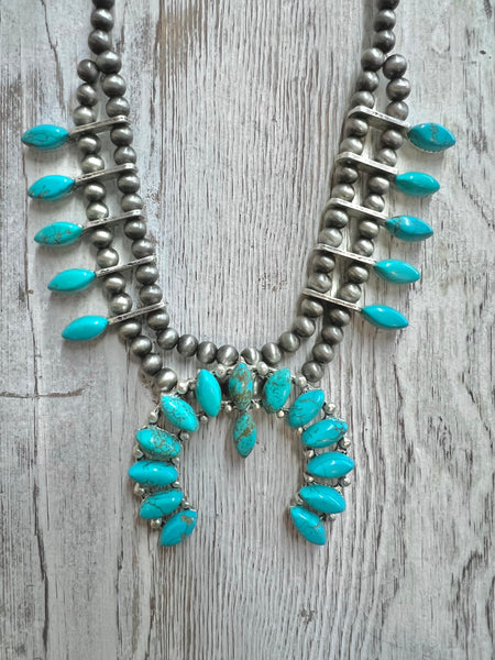 Squash Blossom Turquoise Necklace