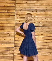 Square Tiered Mini Dress