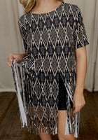 Aztec Fringe Hem Top