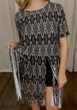 Aztec Fringe Hem Top