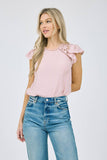 Lace Ruffle Sleeve Blouse