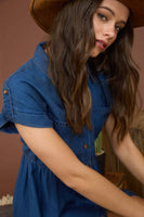 Chambray Button Down Shirt Dress