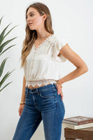 Scallop Lace Trim Top