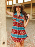 Maroon Jade Aztec Wool Blend Sleeveless Shacket