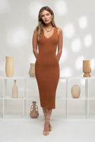 Sleeveless Sweater Knit Midi Dress