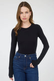 Round Neck Long Sleeve Sweater Bodysuit