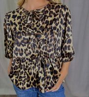 Leopard Satin Blouse