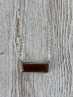 Tigers Eye Amber Bar Necklace