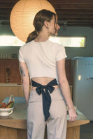 Back Tie Sweater Knit Crop Top