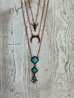 3 Layered Western Squash Blossom Necklace