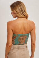 Paisley Satin Bandana Tube Top