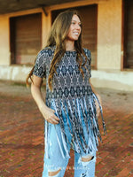 Aztec Fringe Hem Top