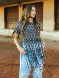 Aztec Fringe Hem Top