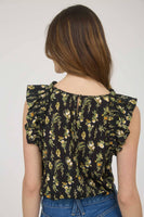 Floral Ruffle Sleeveless Top