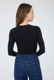 Round Neck Long Sleeve Sweater Bodysuit