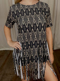 Aztec Fringe Hem Top