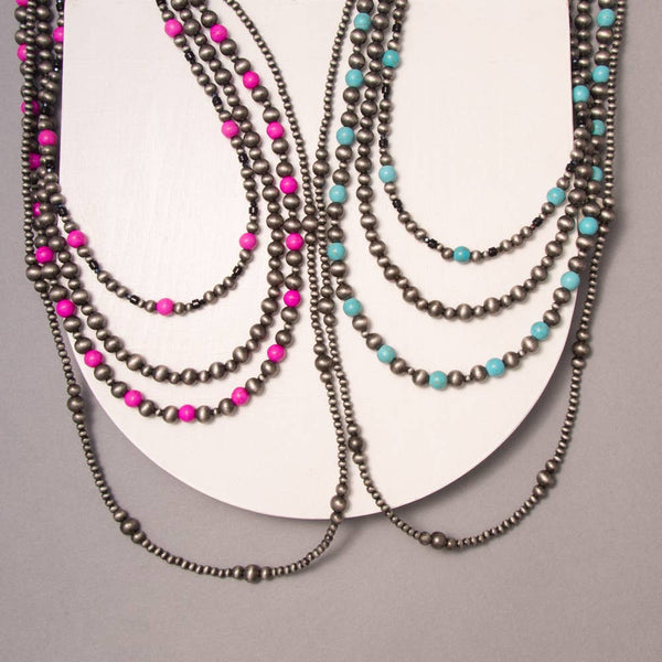 Western Multi-Strand Beaded Necklace