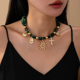 Green Scarf Charm Neklace