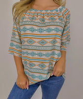 Aztec Chiffon Blouse