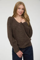 V Neck Long Sleeve Knit Sweater