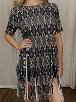 Aztec Fringe Hem Top