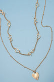 Bow Heart Double Layer Heart Necklace