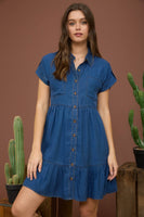 Chambray Button Down Shirt Dress