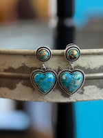 Heart Gemstone Post Earrings