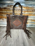 Montana West Tool Fringe Wide Tote