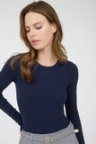 Round Neck Long Sleeve Sweater Bodysuit