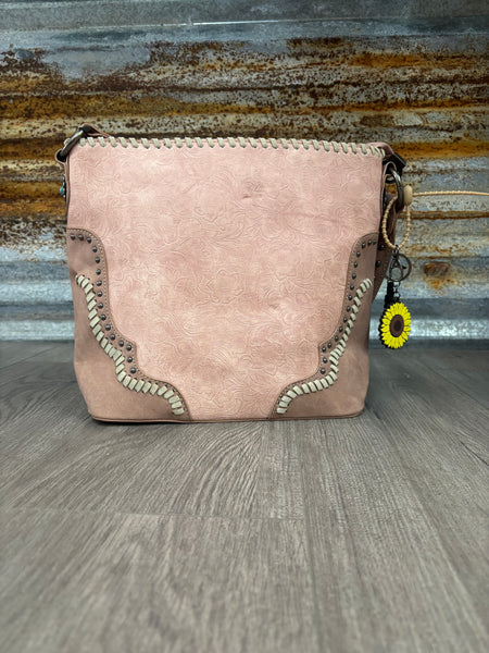 MW Embossed Shoulder Bag