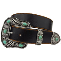 Vintage Leather belt with Western Buckle