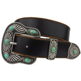 Vintage Leather belt with Western Buckle