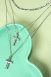 Multi Layer Double Cross Rhinestone Necklace