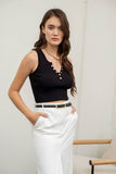 SNAP BUTTON SWEATER KNIT CROP TOP